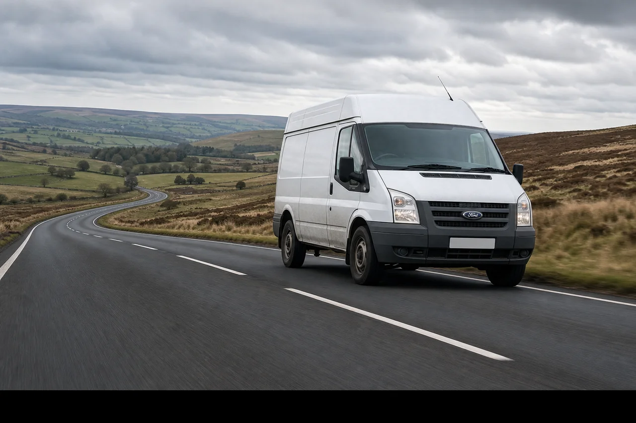 High-mileage diesel van on a UK A-road representing economy remap fuel savings